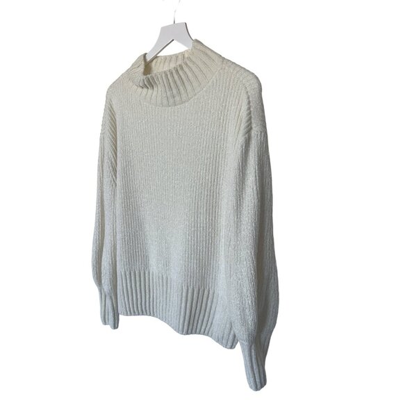Cynthia Rowley Ivory Oversized Mock Neck Sweater - Picture 4 of 4